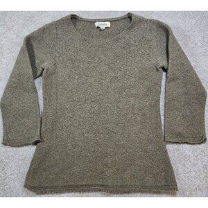 Cabela's Pullover Wool Blend Sweater Fitted 3/4 Sleeve Brown Round Neck Women M